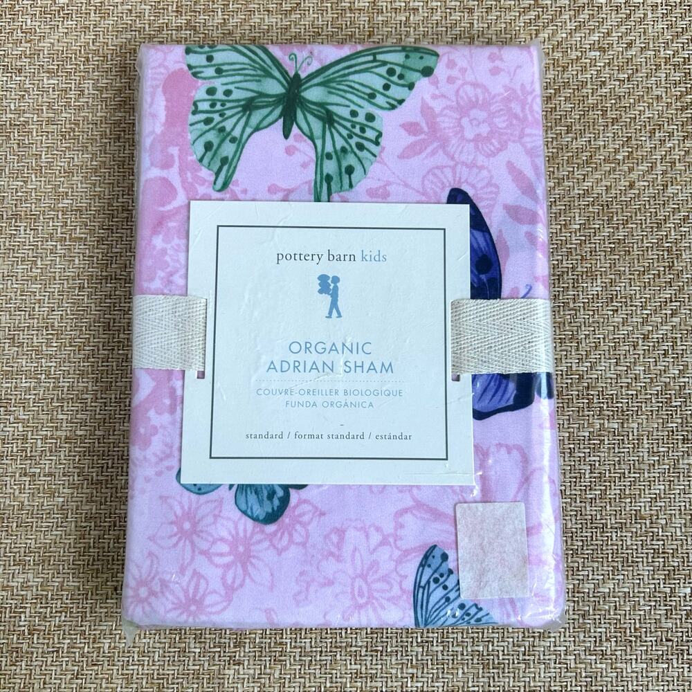 Pottery Barn Kids Adrian Butterfly Sham Pink Standard Size New in Package